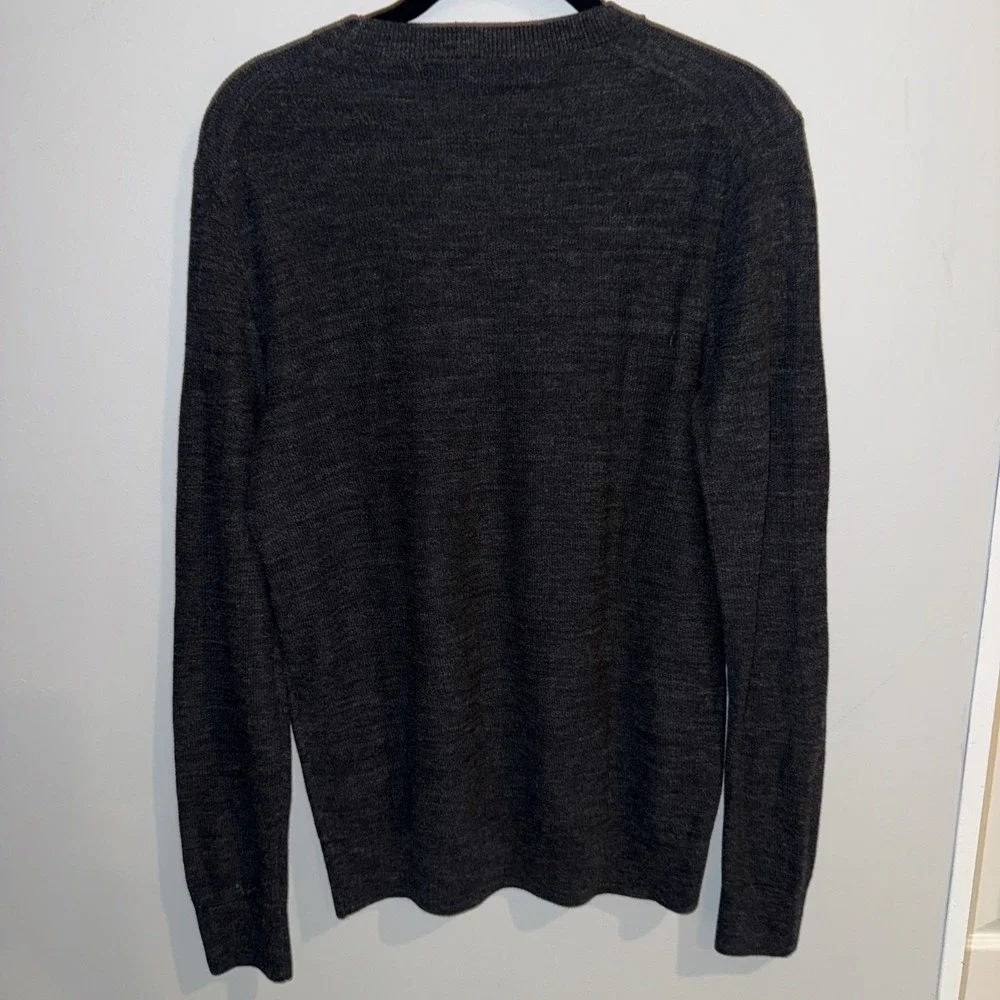 Banana Republic Mens S Cotton Textured Knit Crewneck Sweater Gray  Black New NWT